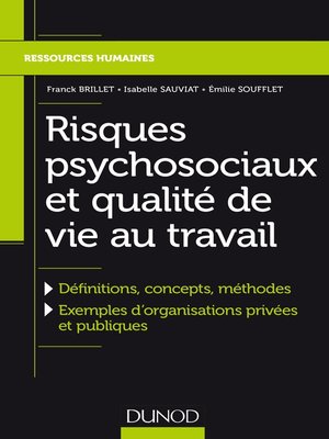 cover image of Risques psychosociaux et qualité de vie au travail